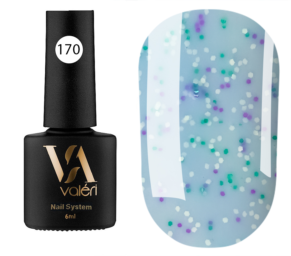 Valeri Gelpolish #170 "Blue Green Pink Dot Effect" 6 ml