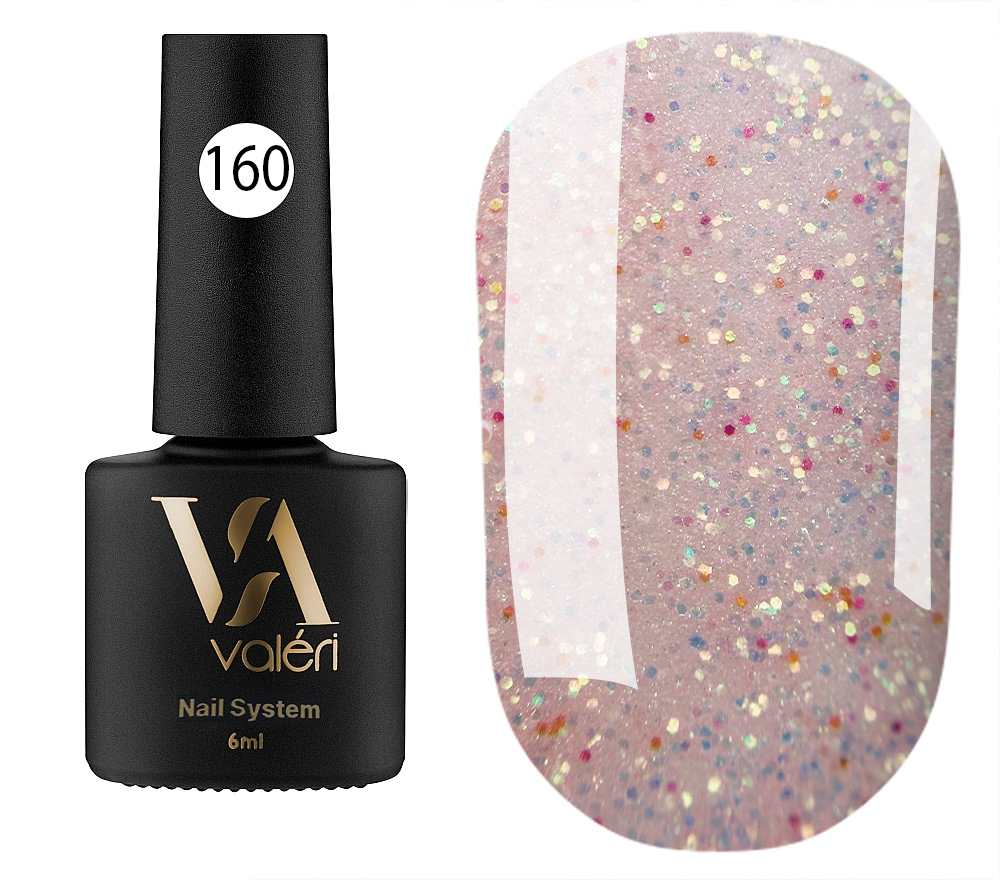 Valeri Gelpolish #160 "Light Orange Gold Red Glitter" 6 ml