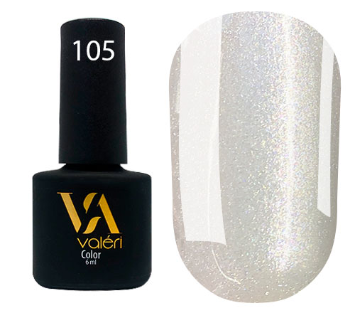 Valeri Gelpolish #105 "White Pearl Holographic Shimmer" 6 ml
