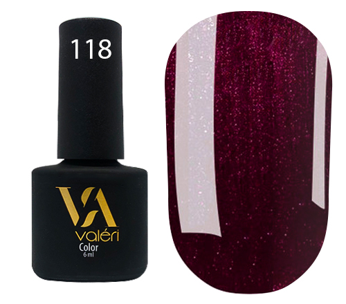 Valeri Gelpolish #118 "Dark Cherry Shimmer" 6 ml