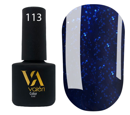 Valeri Gelpolish #113 "Black and Blue Micro Shimmer" 6 ml