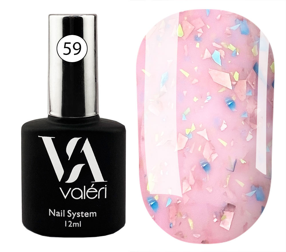 Valeri "BIAB" French Base #59 "Vivid Pink Gold Blue Foil" 12 ml