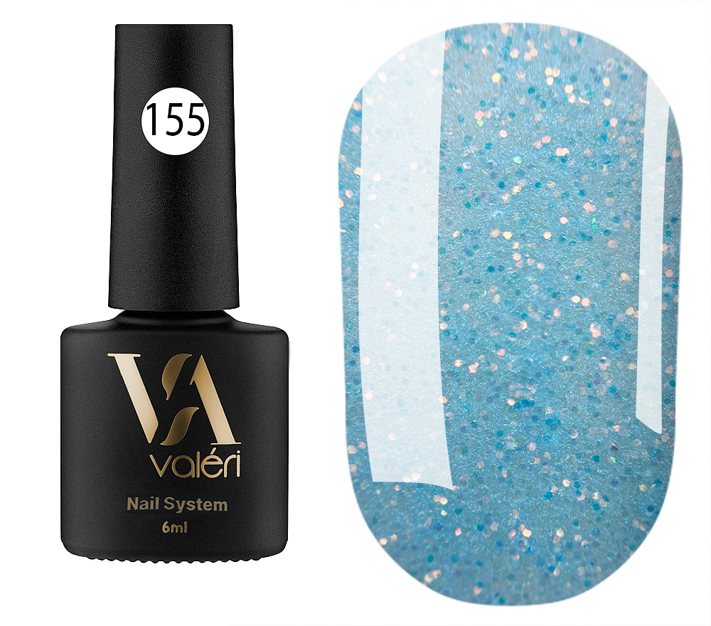 Valeri Gelpolish #155 "Light Blue Glitter" 6 ml