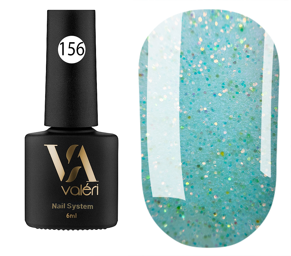 Valeri Gelpolish #156 "Turquoise Glitter" 6 ml