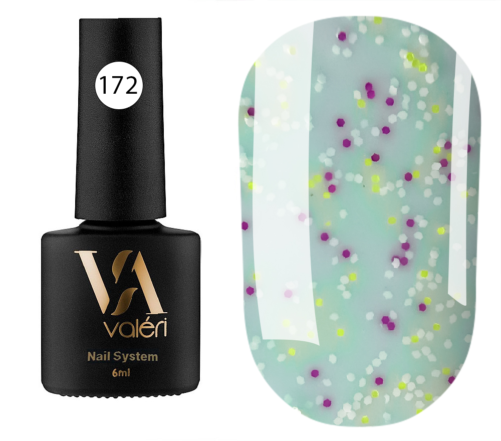 Valeri Gelpolish #172 "Green Pink Neon Yellow Dot Effect" 6 ml