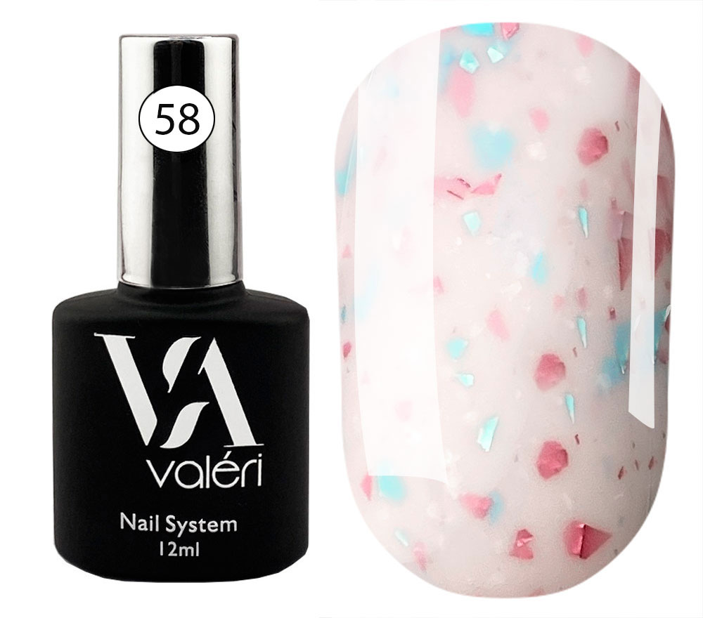 Valeri "BIAB" French Base #58 "Soft Pink Blue Foil" 12 ml