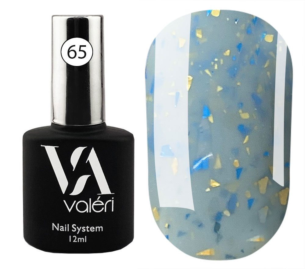 Valeri "BIAB" French Base #65 "Dusty Green Grey Blue Yellow Foil" 12 ml